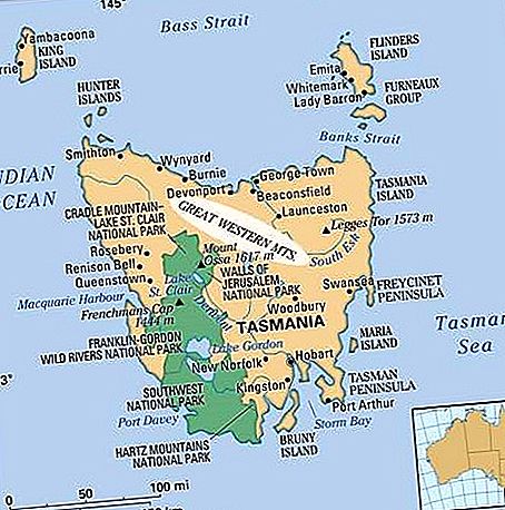 Suuri länsi-tason vuoret, Tasmania, Australia