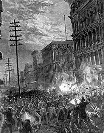 Great Railroad Strike ปี 1877 ประวัติศาสตร์สหรัฐอเมริกา