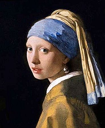 Meitene ar Vermēra pērles auskaru gleznu