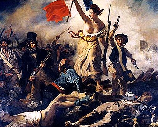 เสรีภาพชั้นนำของประชาชนโดย Delacroix จิตรกรรม